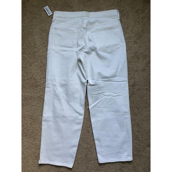 NWT Old Navy Hi Rise OG Loose Secret Smooth Pockets Distressed White Jeans 10 - Picture 5 of 9